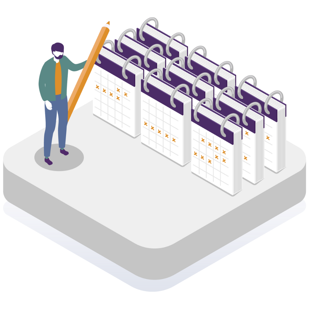 andgo illustration of a scheduling manager managing multiple employee schedules 500x500