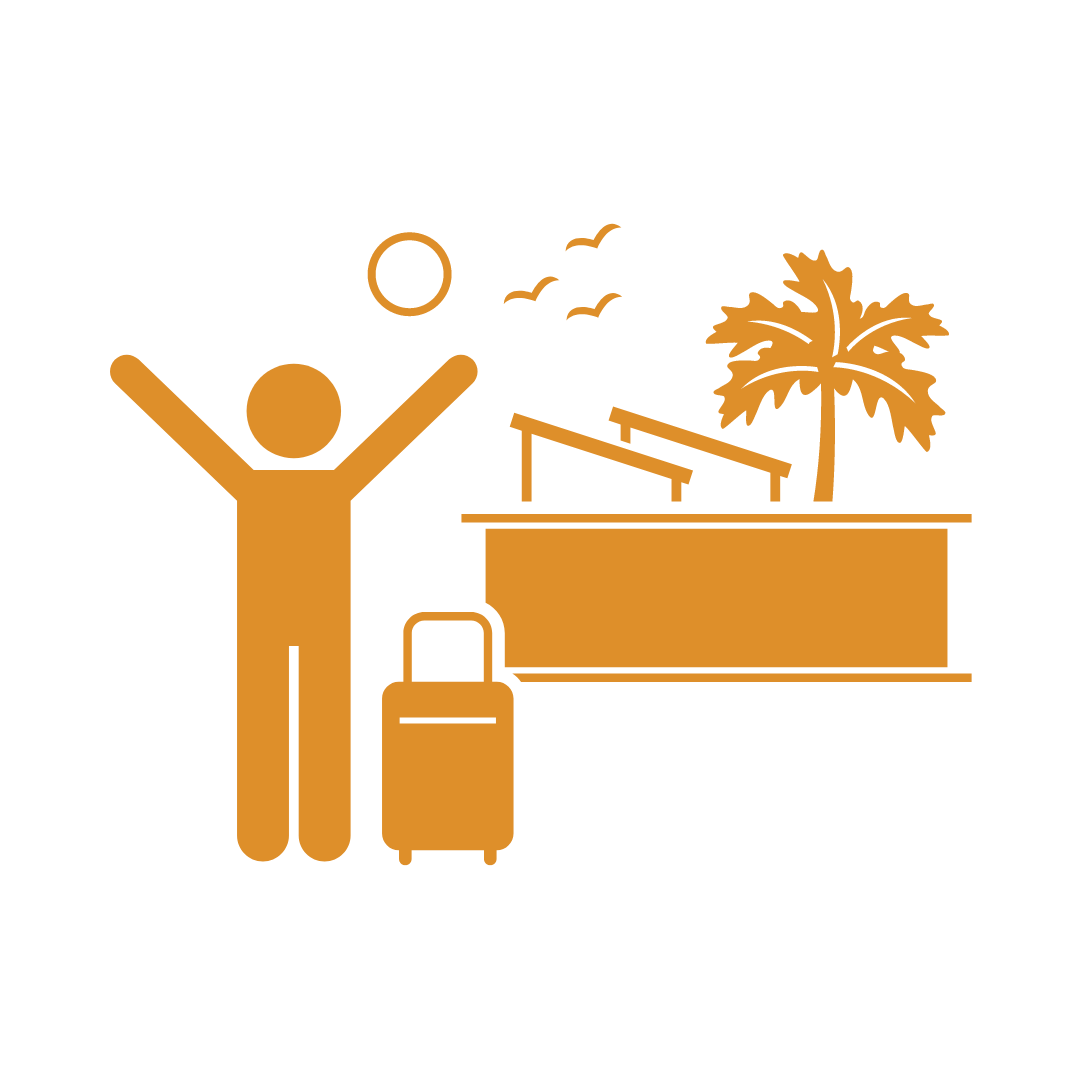 man going on vacation icon