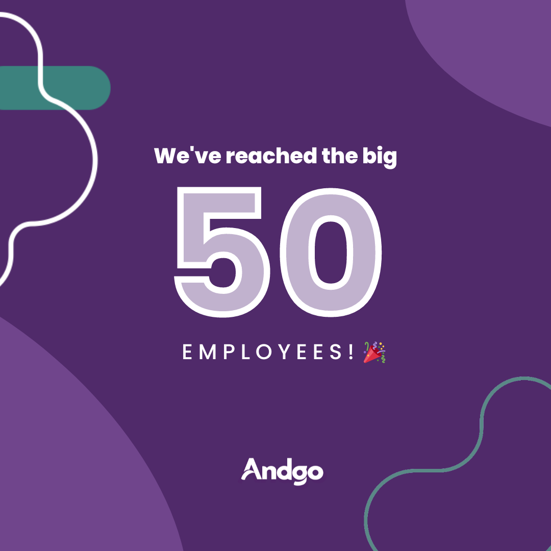 andgo 50 employees milestone graphic