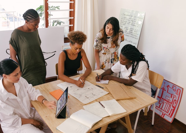 group of women working image