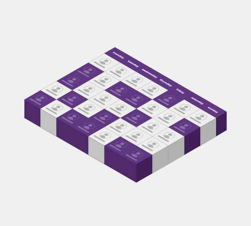 andgo purple filled shift schedule graphic on grey background