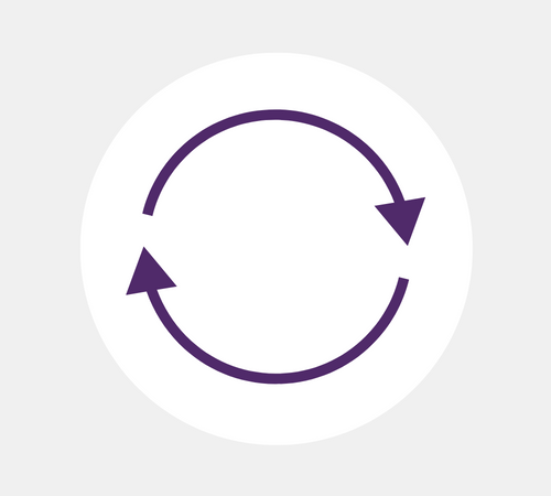 arrows going round on grey background