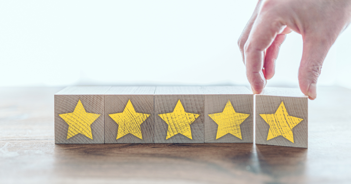 5 yellow stars on wooden blocks image