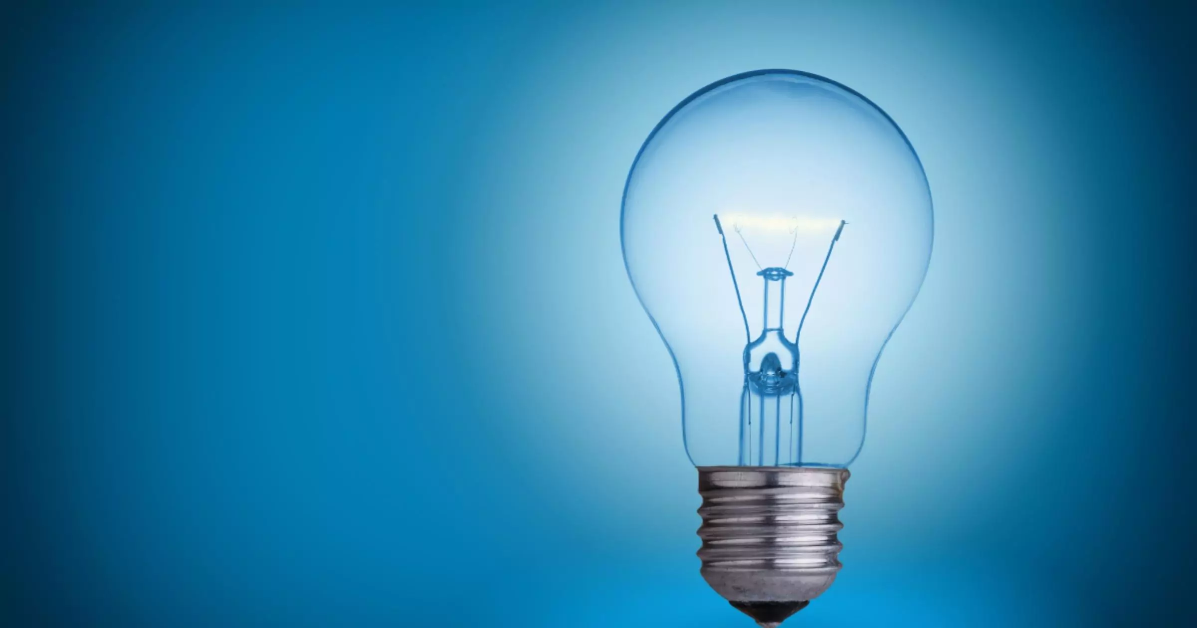blue background with a light bulb