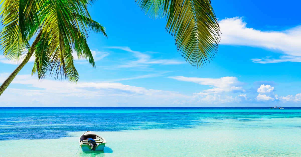 boat on a tropical beach image