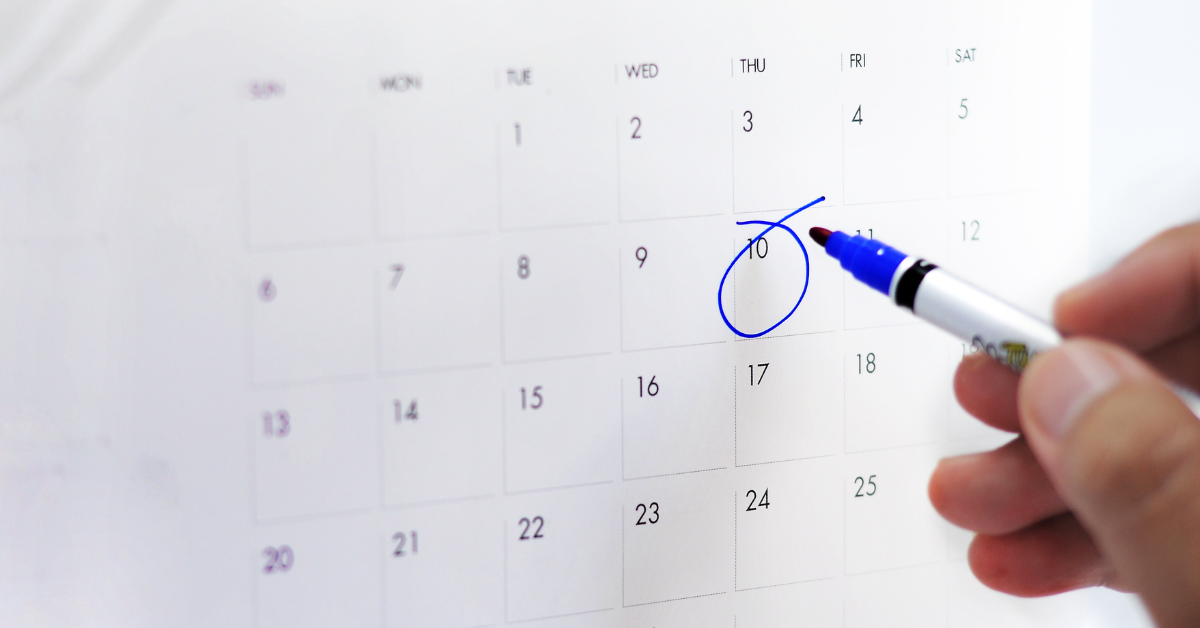 date circled on a calendar image