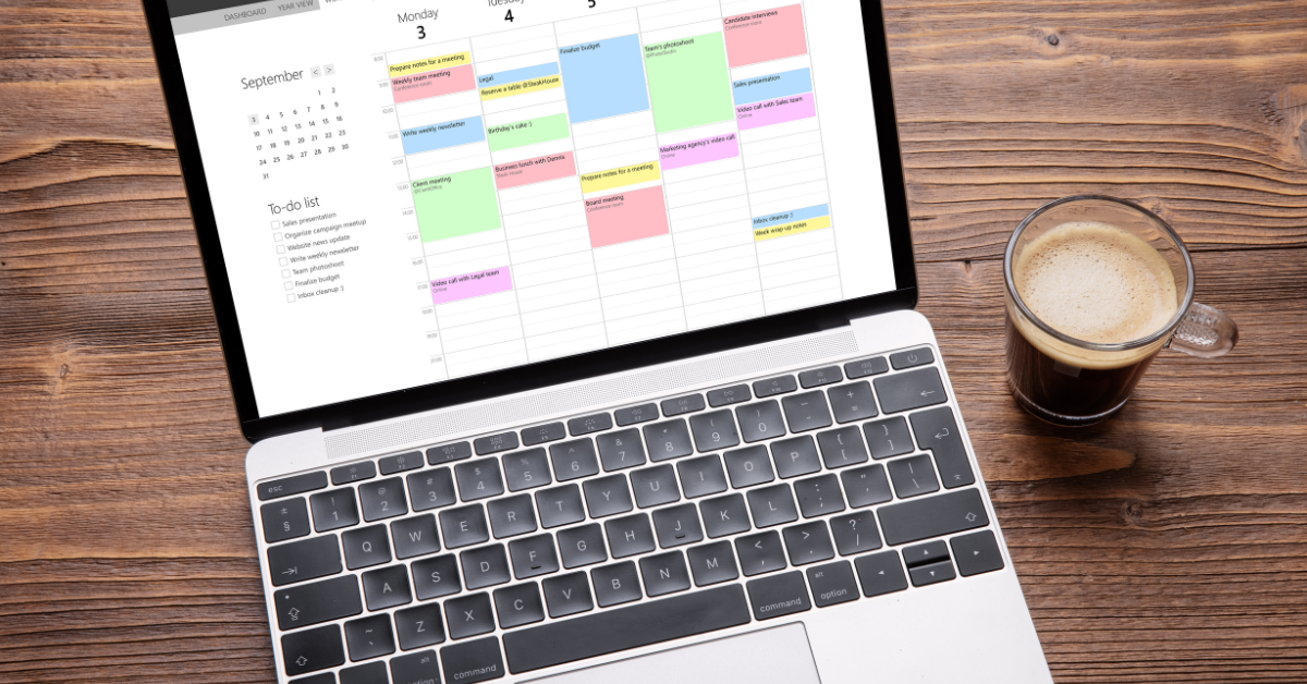 laptop screen showing calendar app image