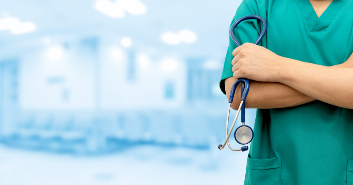 nurse holding stethoscope image