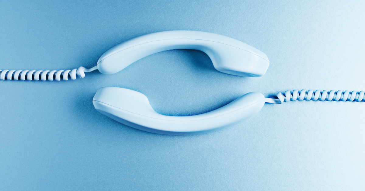 two telephones on a blue background image
