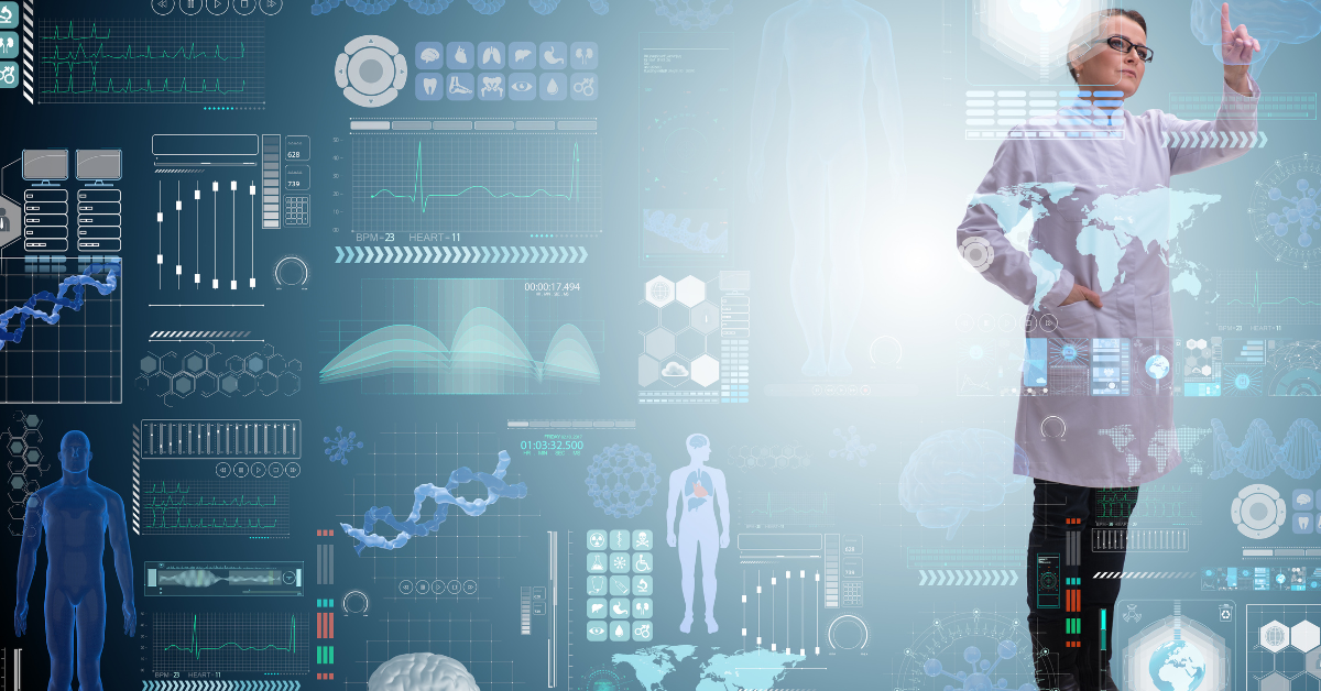 woman doctor in digital health concept image
